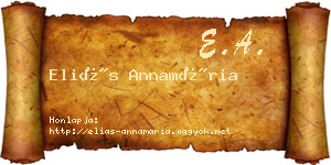 Eliás Annamária névjegykártya